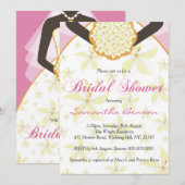 Trouwjurk Custom Vrijgezellenfeest Invites Pink Kaart (Voorkant / Achterkant)