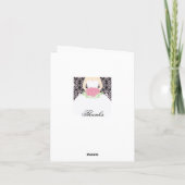 Trouwjurk, damast, bloemen Trouw Bedankt (Achterkant)