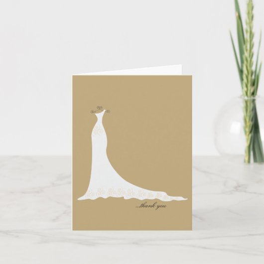 Trouwjurk Dank Je Kaarten {Goud} (Voorkant)