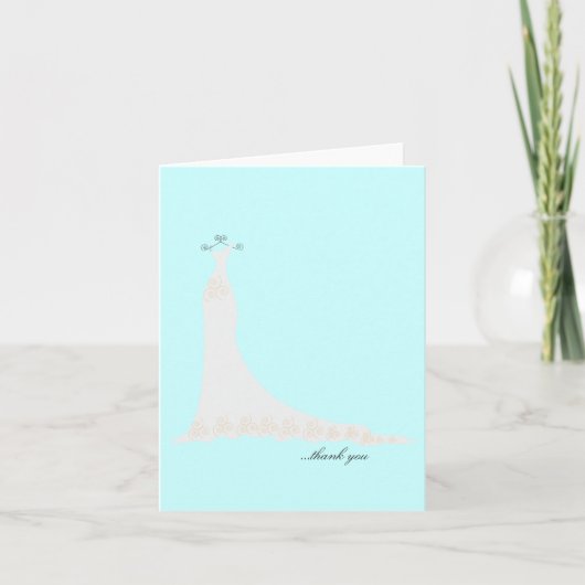 Trouwjurk Dank Je Kaarten {Turquoise} (Voorkant)