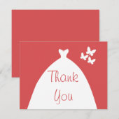 Trouwjurk Dank u roze achtergrond Bedankkaart (Voorkant / Achterkant)