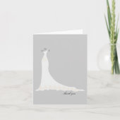 Trouwjurk Dankbetuigingskaartjes {Zilver} Bedankkaart (Voorkant)