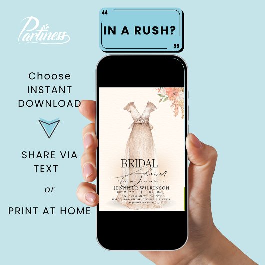 Trouwjurk Dress Herfst Floral Vrijgezellenfeest Kaart