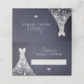 Trouwjurk elegant navy vrijgezellenfeest chic plaatskaartje (Buitenkant ongevouwen)