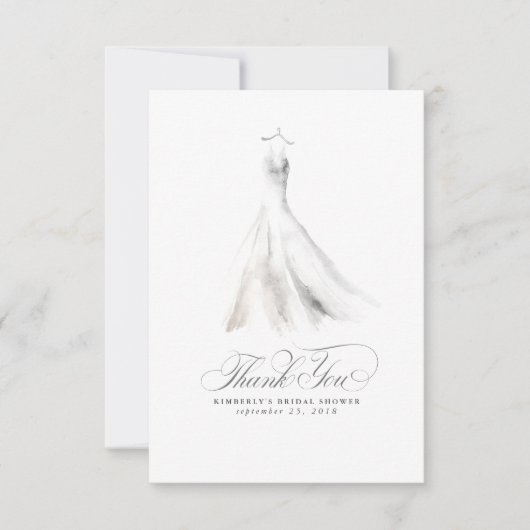 Trouwjurk Elegante Bruiloft Dank Je Bedankkaart (Voorkant)