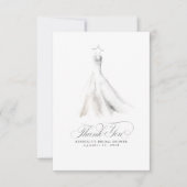 Trouwjurk Elegante Bruiloft Dank Je Wel Bedankkaart (Voorkant)