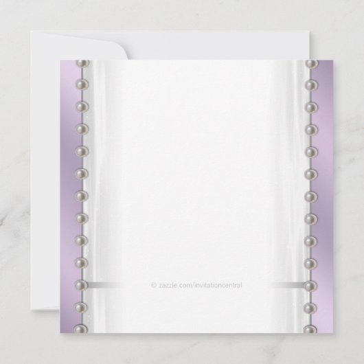 Trouwjurk en parels Plum Paarse Vrijgezellenfeest Kaart (Achterkant)