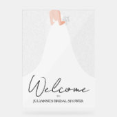 Trouwjurk en Rozen Vrijgezellenfeest Acryl Bord (Voorkant)