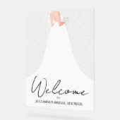 Trouwjurk en Rozen Vrijgezellenfeest Acryl Bord (Hoek)