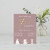 Trouwjurk Folie Uitnodiging 'Say Yes To The Dress' (Staand Voorkant)