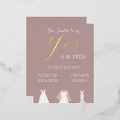 Trouwjurk Folie Uitnodiging 'Say Yes To The Dress' (Voorkant / Achterkant)