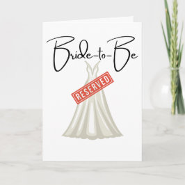 Trouwjurk Gereserveerd, Gefeliciteerd! Kaart
