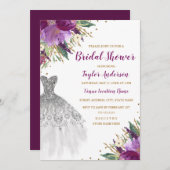 Trouwjurk Glitter Amethyst Vrijgezellenfeest Kaart (Voorkant / Achterkant)