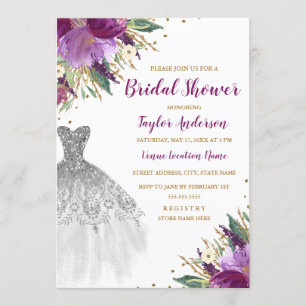 Trouwjurk Glitter Amethyst Vrijgezellenfeest Kaart