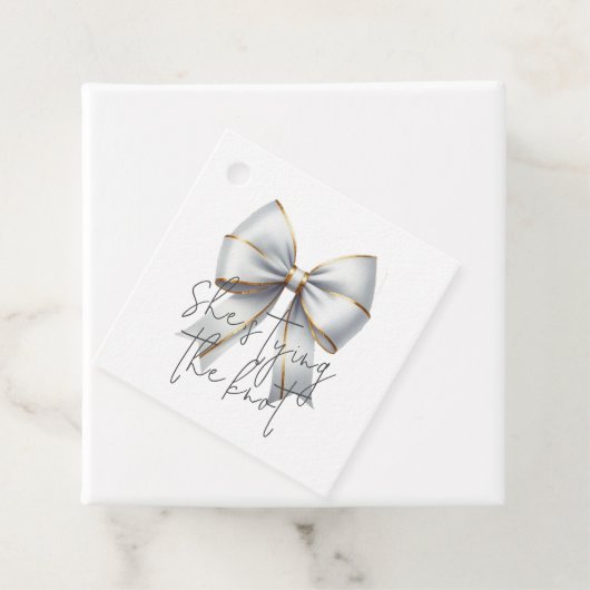 Trouwjurk Goud Witte Lint Bruidsmeisjesfeest Bedankjes Labels (In situ)