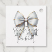 Trouwjurk Goud Witte Lint Bruidsmeisjesfeest Bedankjes Labels (Achterkant)