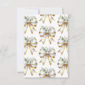 Trouwjurk Gouden Witte Boog Bloemige Bruidsdouche Bedankkaart (Achterkant)