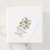 Trouwjurk Gouden Witte Strik Bloemige Bruidsmeisje Bedankjes Labels (In situ)