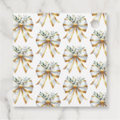 Trouwjurk Gouden Witte Strik Bloemige Bruidsmeisje Bedankjes Labels (Achterkant)