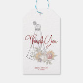 Trouwjurk Herfst Vrijgezellenfeest Dank u Cadeaulabel (Achterkant)