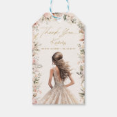 Trouwjurk jurk Floral Vrijgezellenfeest Favor Cadeaulabel (Voorkant)