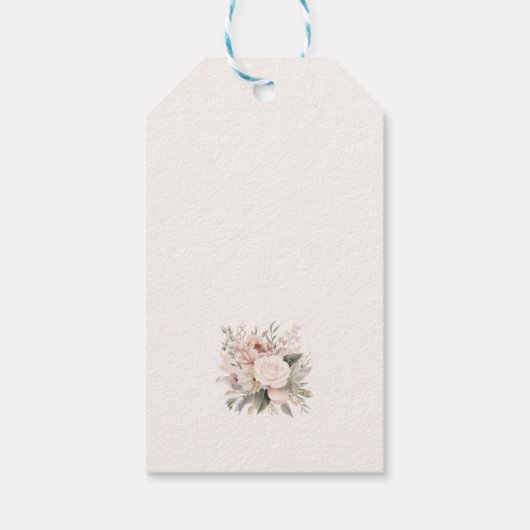 Trouwjurk jurk Floral Vrijgezellenfeest Favor Cadeaulabel (Achterkant)