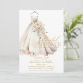 Trouwjurk jurk roze bloemig Vrijgezellenfeest Kaart (Staand voorkant)