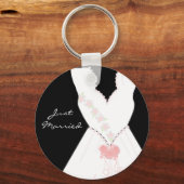 Trouwjurk 'Just Married' Sleutelhanger (Voorkant)