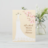 Trouwjurk, kersenbloesem Vrijgezellenfeest Kaart (Staand voorkant)