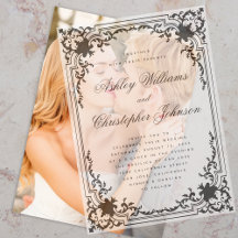 Trouwjurk Klassiek Zwart & Wit Elegante Calligrafi