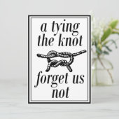 Trouwjurk Knoop De Knoop Grappig Save The Date Tro Kaart (Staand voorkant)