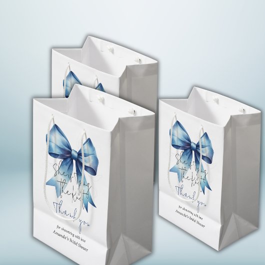 Trouwjurk Knoop Something Blue Boog Bruidsfeest Medium Cadeauzakje