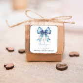 Trouwjurk Knoop Something Blue Boog Bruidsfeest Vierkante Sticker