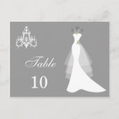 Trouwjurk, kroonluchter op grijs Tafelnummer (Voorkant)