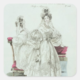 Trouwjurk, 'Le Follet Courrier Salons Vierkante Sticker