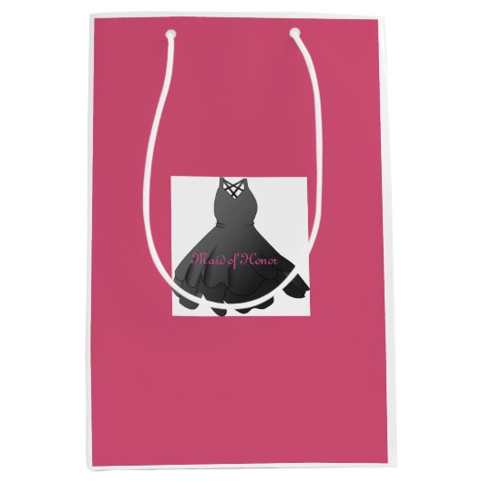 Trouwjurk Maid of Honor Roze Gift Bag Medium Cadeauzakje (Voorkant)