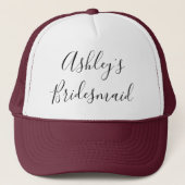 Trouwjurk Meisjesnaam Calligrafie Typografie Trouw Trucker Pet (Voorkant)