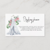 Trouwjurk met bloemen - Bruiloftsshower uitstallin Informatiekaartje (Voorkant)