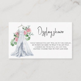 Trouwjurk met bloemen - Bruiloftsshower uitstallin Informatiekaartje