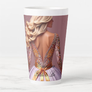 Trouwjurk met eigen naam, Bejewelled Bruidsjurk Latte Mok
