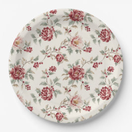 Trouwjurk met Rode Crème Bloemen Pretty Chic Papieren Bordje