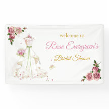 Trouwjurk met roze bloemen op maat gemaakt