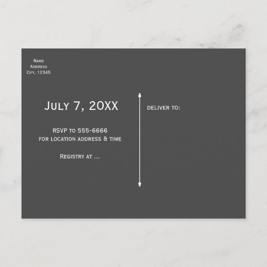 Trouwjurk Modern Glam & Heart Confetti Bridal Uitnodiging Briefkaart (Achterkant)