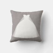 Trouwjurk Moderne Glamour Bruids Chic Grijs Kussen (Achterkant)