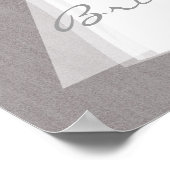 Trouwjurk Moderne Glamour Bruidsfeest Grijs Poster (Hoek)
