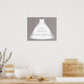 Trouwjurk Moderne Glamour Bruidsfeest Grijs Poster (Keuken)