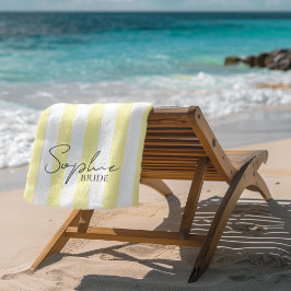 Trouwjurk Naam Bruid Gele Streep Bachelorette Cade Strandlaken