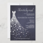 Trouwjurk Navy Blue Chalkboard Douche per post Kaart (Voorkant)