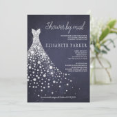 Trouwjurk Navy Blue Chalkboard Douche per post Kaart (Staand voorkant)