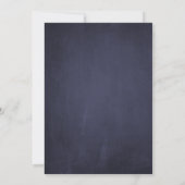Trouwjurk Navy Blue Chalkboard Douche per post Kaart (Achterkant)